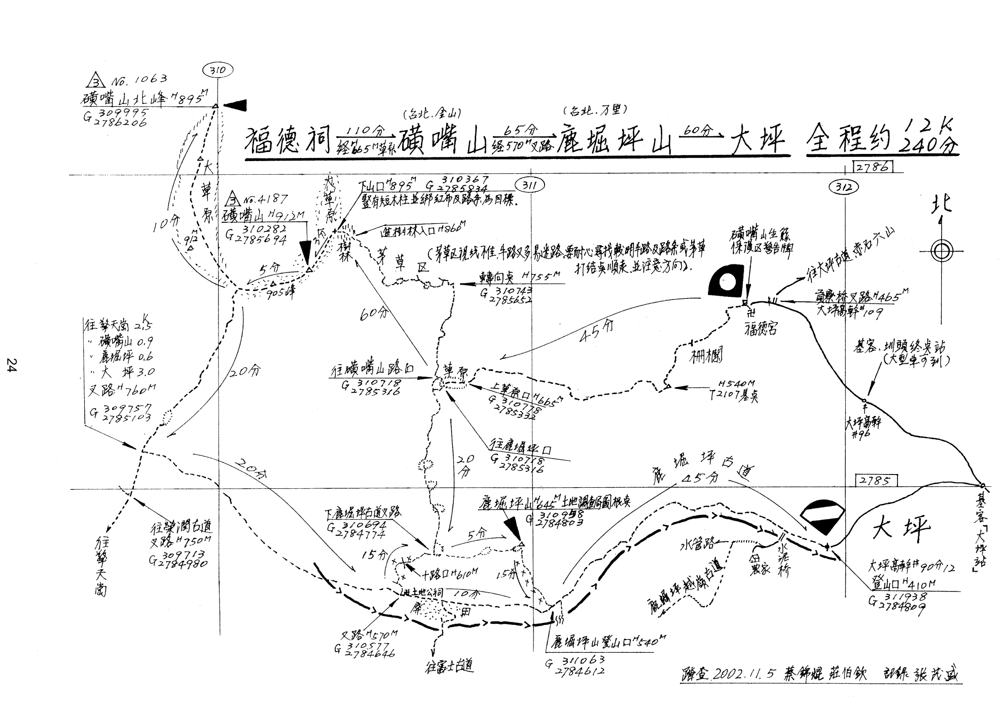 (五024) 福德祠一磺嘴山一鹿堀坪山一大坪