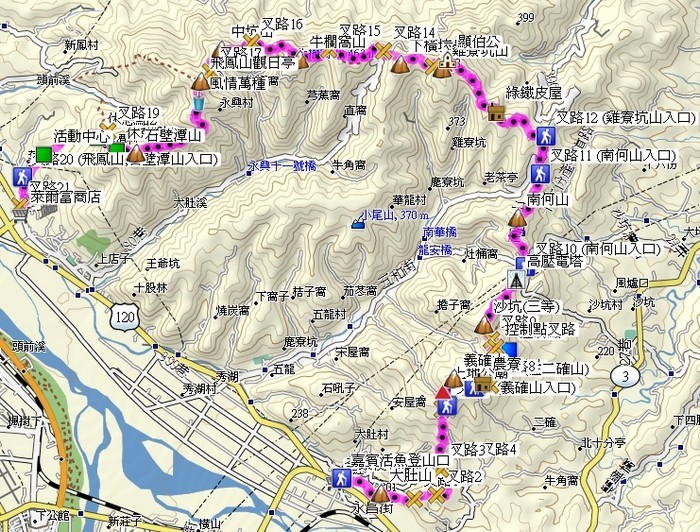 大飛縱走 大肚山至飛鳳山 登山補給站