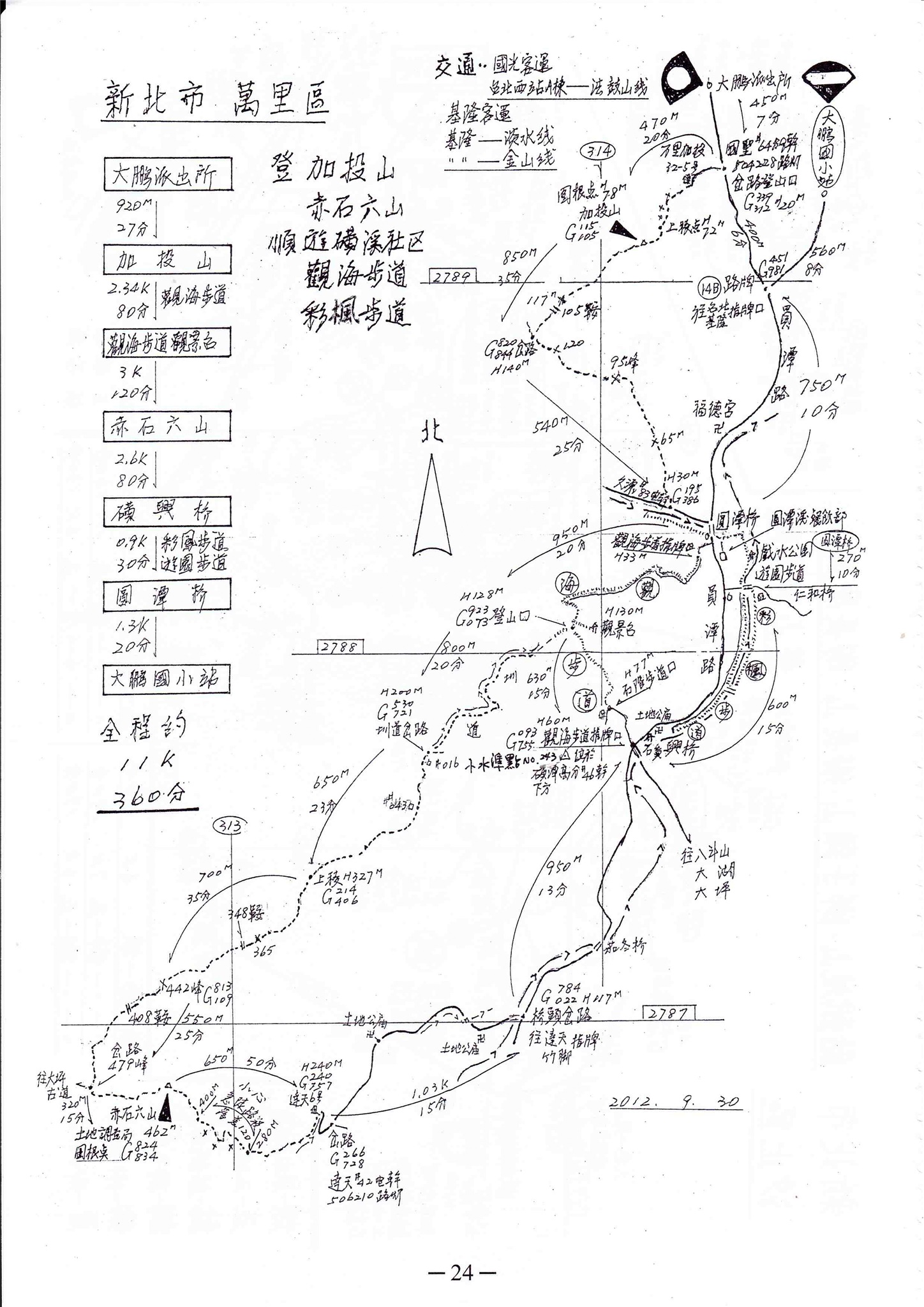 十一024 登加投山 赤石六山順遊磺溪社區 觀海步道 彩楓步道 登山補給站