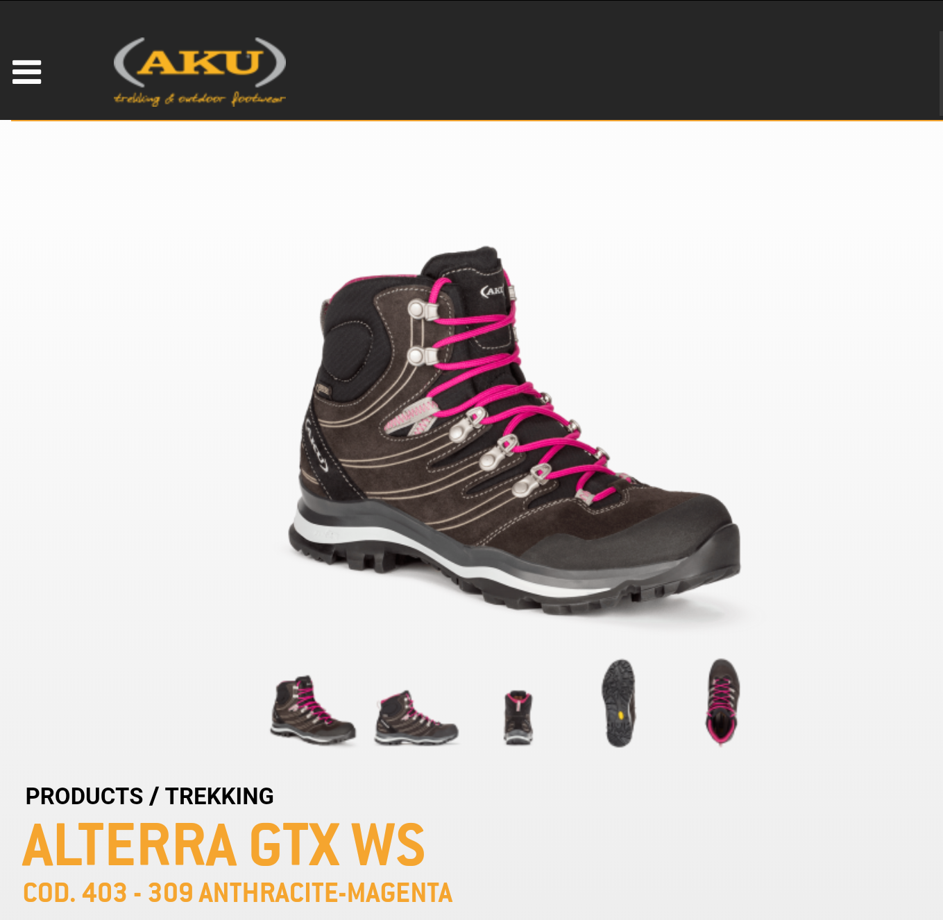 Aku 女中筒專業登山健行鞋煤灰 洋紅alterra Gtx W S 登山補給站