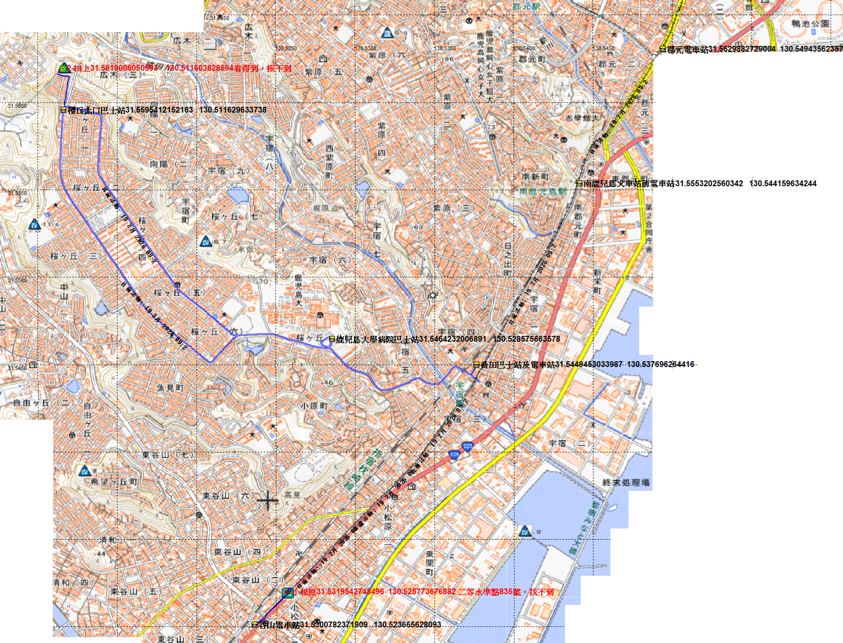 日本九州觀光鐵道列車自由行（三）：熊本經鹿兒島到宮崎；順訪河原町、花岡山、田上、坂元、大淀小学校、太田等基石   