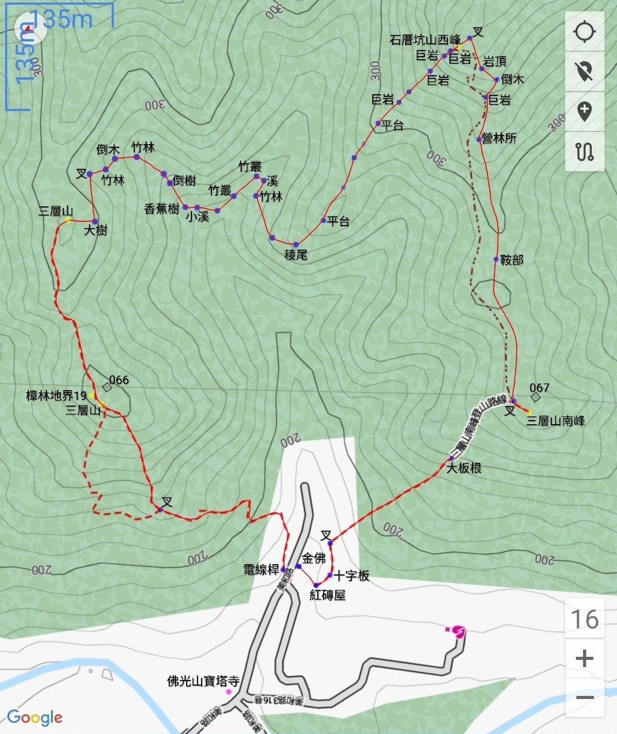 三層山南峰•石厝坑山西峰•三層山×2